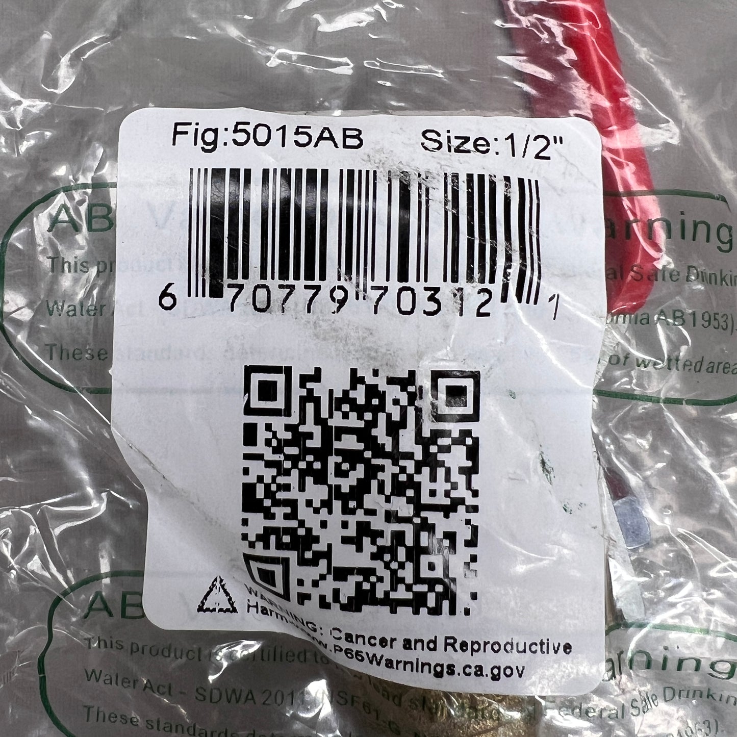 RED-WHITE VALVE Brass LF PEX Ball Valve 1/2" 0.28 lb 5015AB (New)