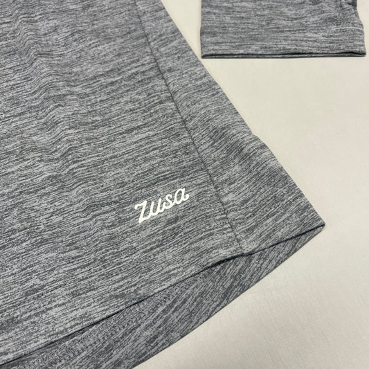 ZUSA Pull Over Shirt Long Sleeve Brisk Quarter Zip Women's Sz M Charcoal Heather (New)