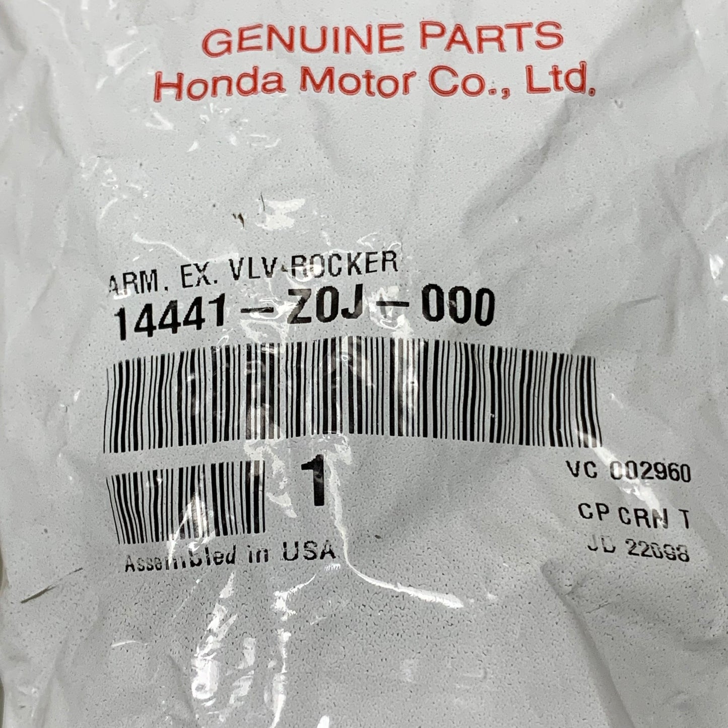 HONDA Exhaust Valve Rocker Arm 14441-Z0J-000 OEM (New)