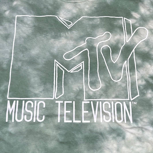 MTV Mint and White Tie-Dye Short Sleeve T-Shirt Women's Sz L 86947(New)