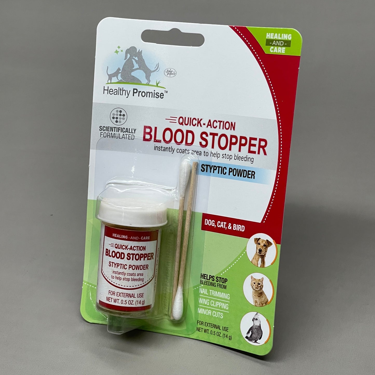 ZA@ FOUR PAWS Pack of 3 Quick Action Blood Stopper Styptic Powder Bottles 0.5oz BB 03/24 (New)