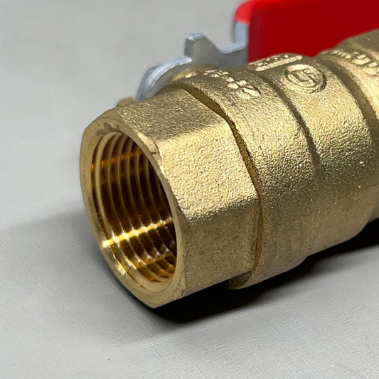 RED-WHITE VALVE Brass Full-Port Ball Valve 3/4" 0.6 lb 5592AB (New)
