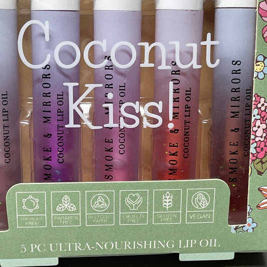 z@ SMOKE & MIRRORS 3 Pack Of Coconut Kiss 5 PC Ultra-Nourishing Lip Oil 02/24 (New)