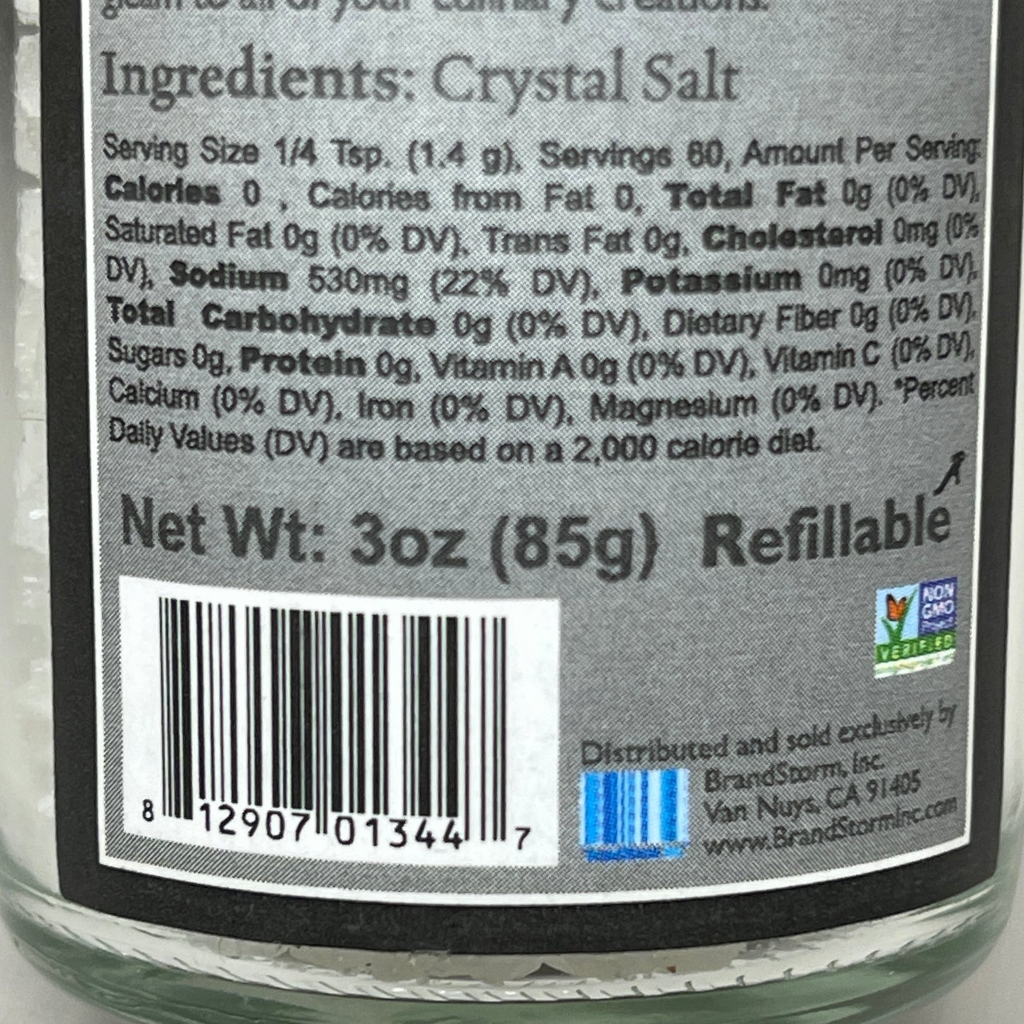 NATIERRA Nature & Earth Himalania Coarse Ice Salt 3 oz Glass Grinder /2 pack (New)