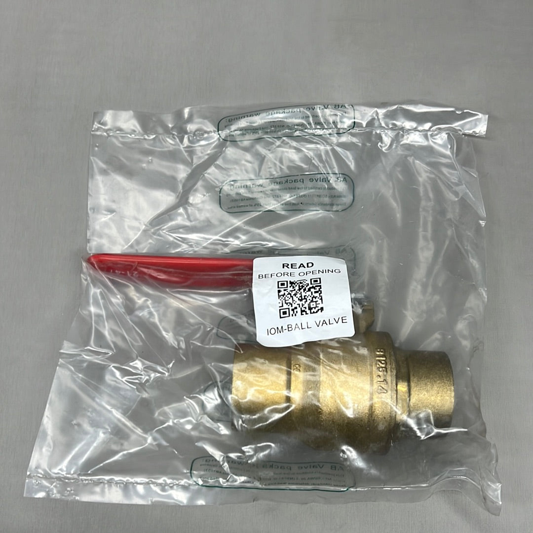 RED-WHITE VALVE Brass Ball Valve 1-1/2" 1.8 lb 5595AB (New)