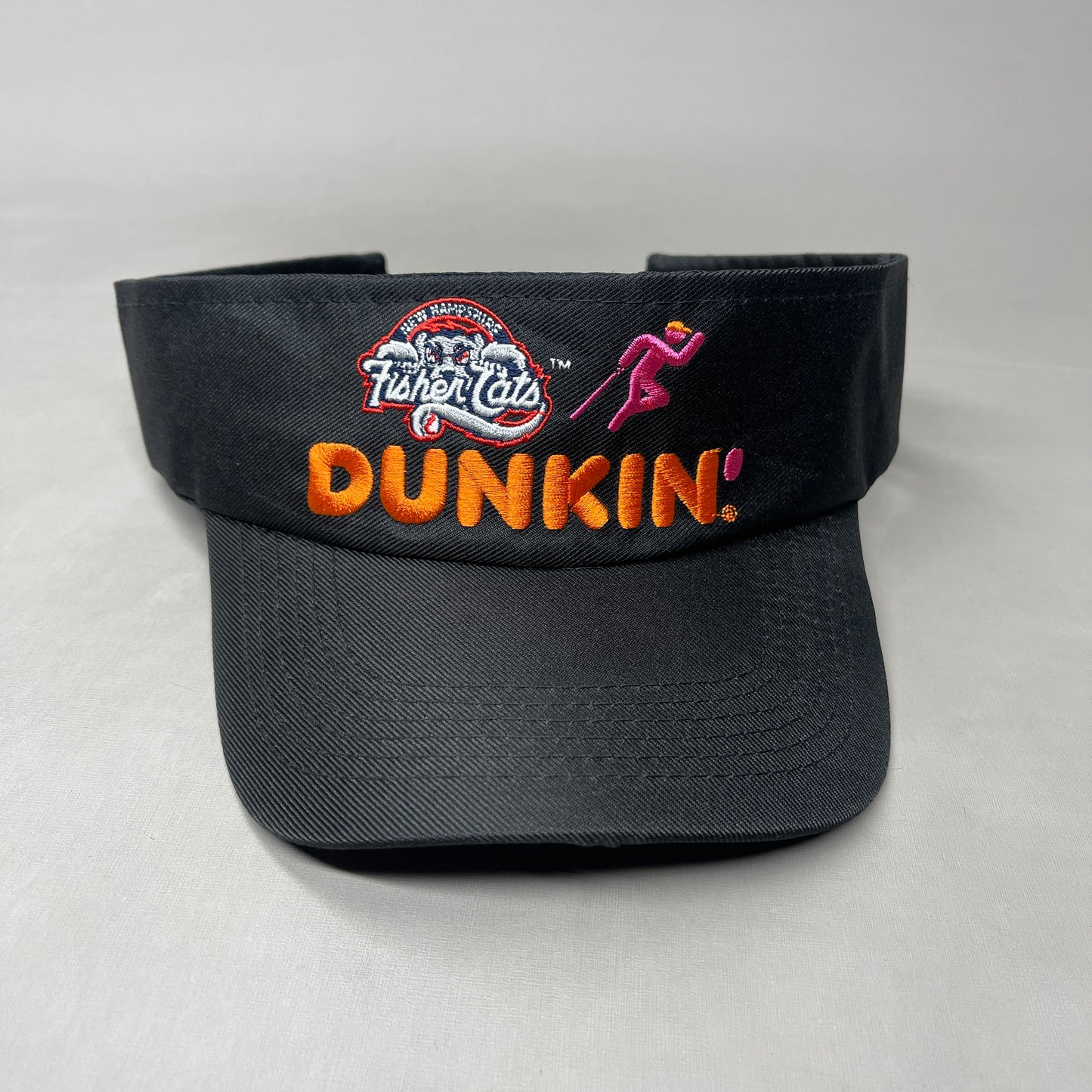 DUNKIN' DONUTS Visor Cap w/ New Hampshire FISHER CATS Logo Black (New)