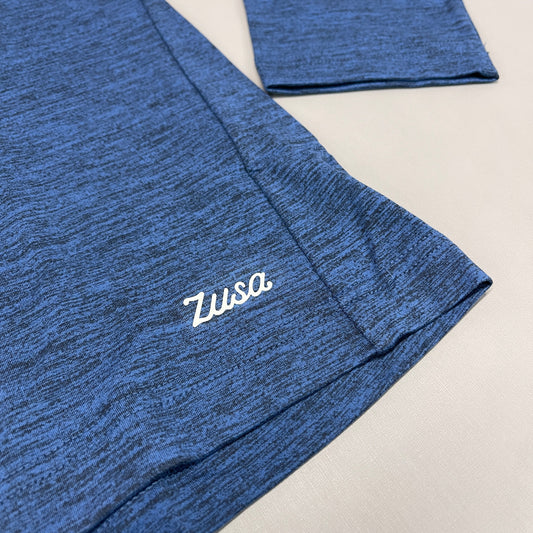 ZUSA Pull Over Shirt Long Sleeve Brisk Quarter Zip Women's Sz M Navy Heather (New)