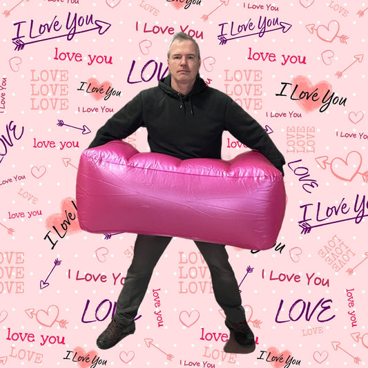 ZA@ BOOTY BEAN BAG BBL Small Inflatable Air Mattress Pink 22" Square (New)