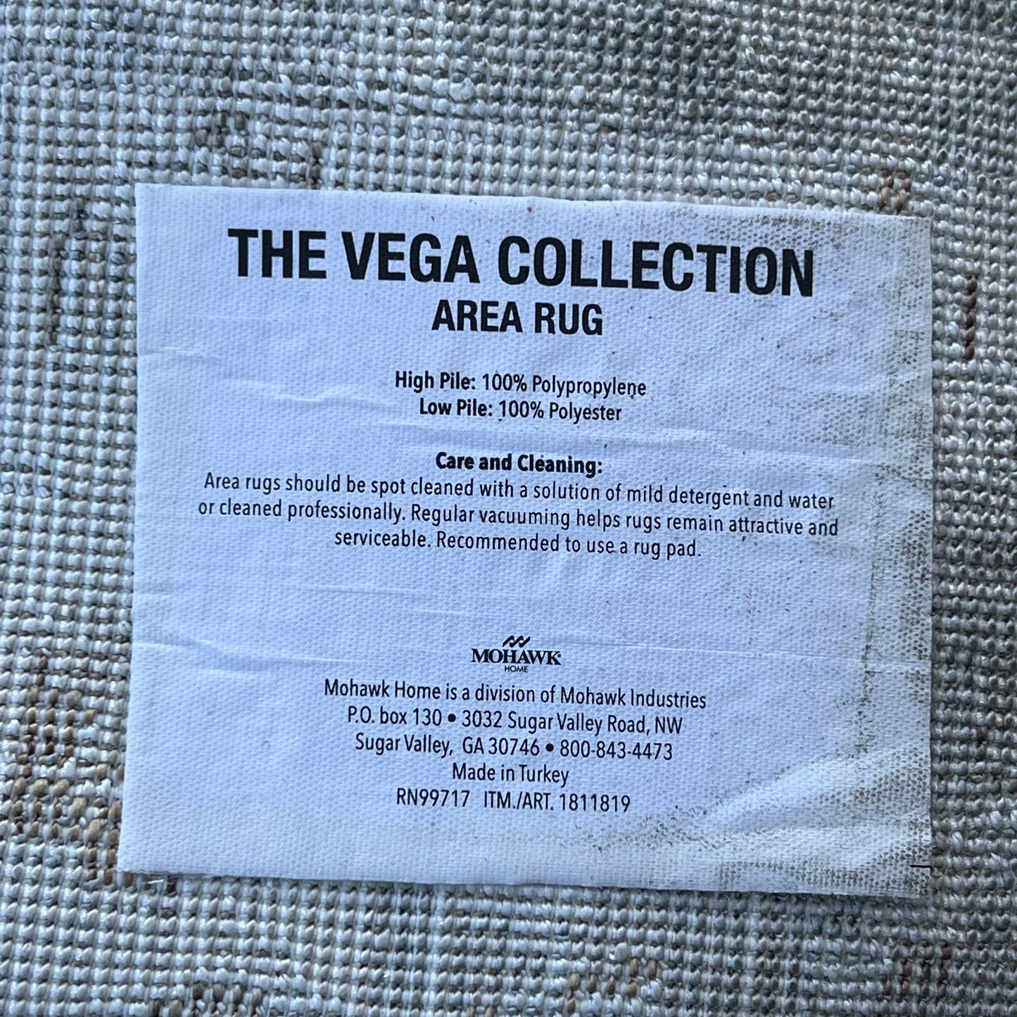 ZA@ VEGA COLLECTION Large Area Rug Low Pile Light Grey Multicolor (New Other)