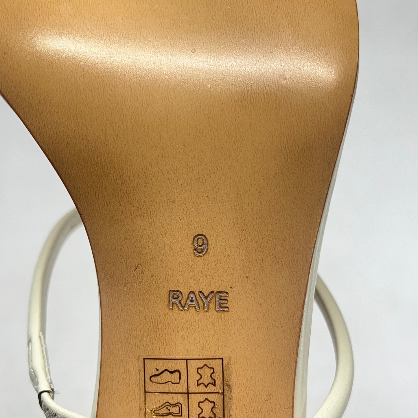 RAYE Rene Sandal Leather Slip-on Kitten Heel Women's Sz 9 Crème (As-Is)