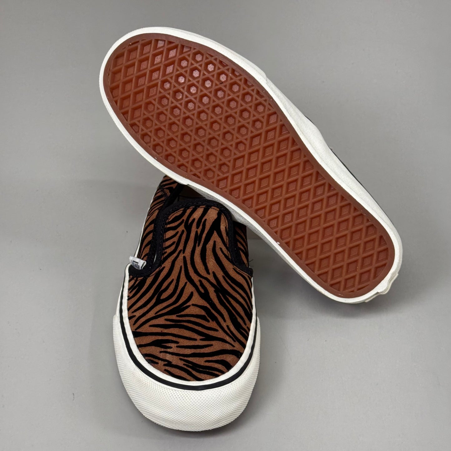 VANS Slip-On Suede Zebra Ultra Cushion Men's SZ 4.5 Women's Sz 6 Brown/Black