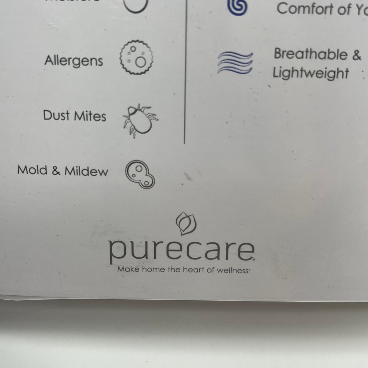 PURE CARE Omni Guard Total Encasement Mattress Protector Full XL White FTATE80