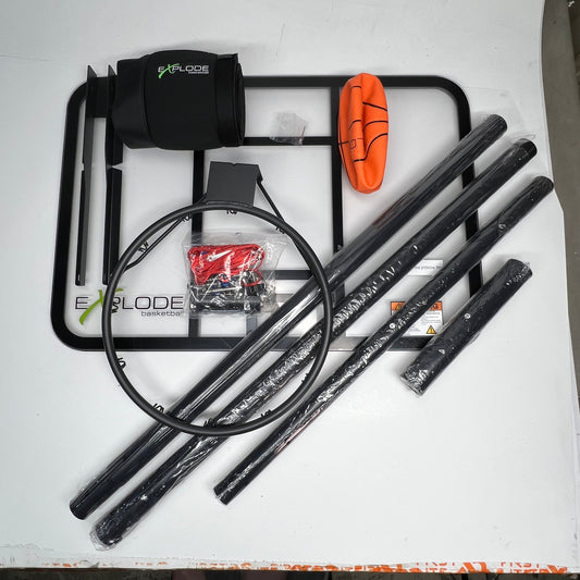 ZA@ EXPLODE  Airdunk Trampoline Basketball Hoop W/ Basketball Full Sz Hoop Black (As-Is)
