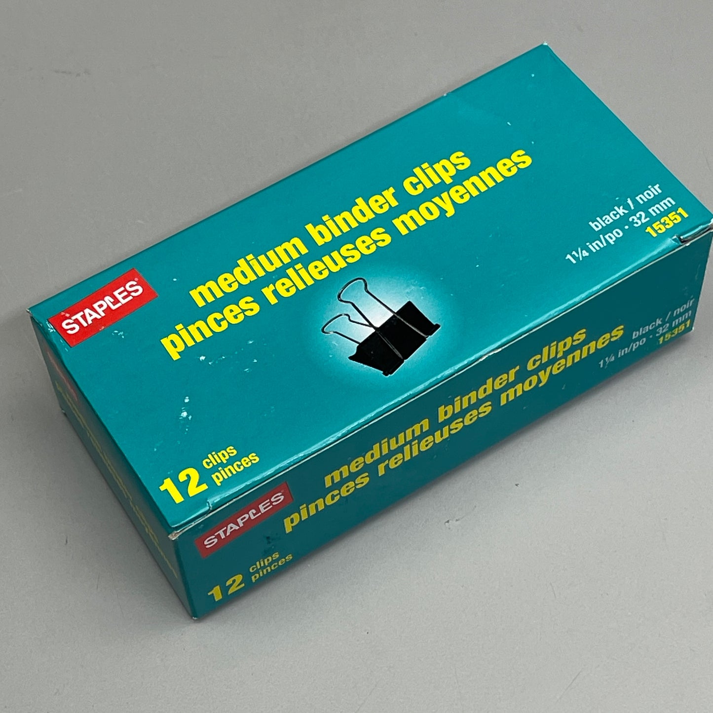 STAPLES 144 PK! Medium Binder Clips Black Oxide 1-1/4" 15351 (New)