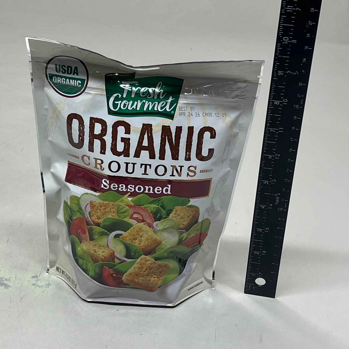 FRESH GOURMET (9 PACK) Organic Croutons Seasoned Salad Topping 4.5 oz BB 04/26