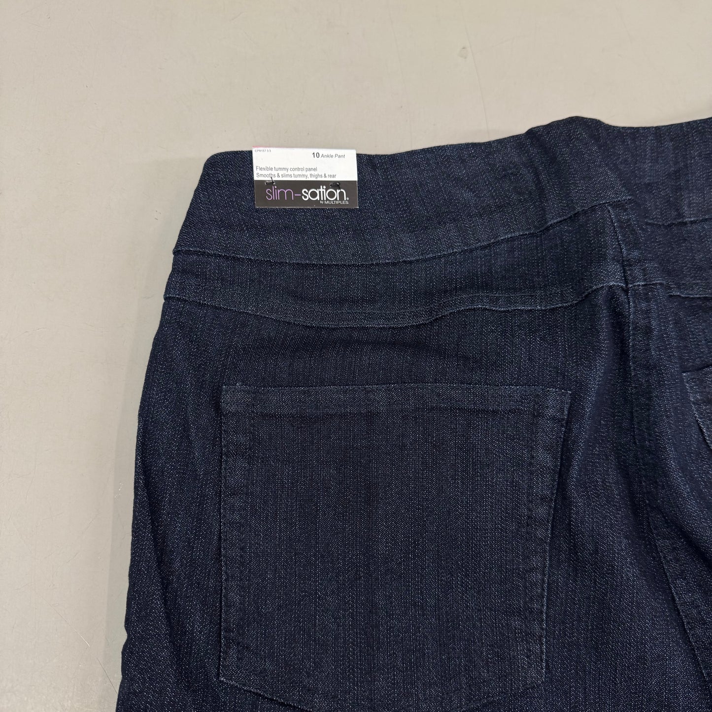 MULTIPLES Ankle Pant Petite Women's Sz 10 Denim M2604P