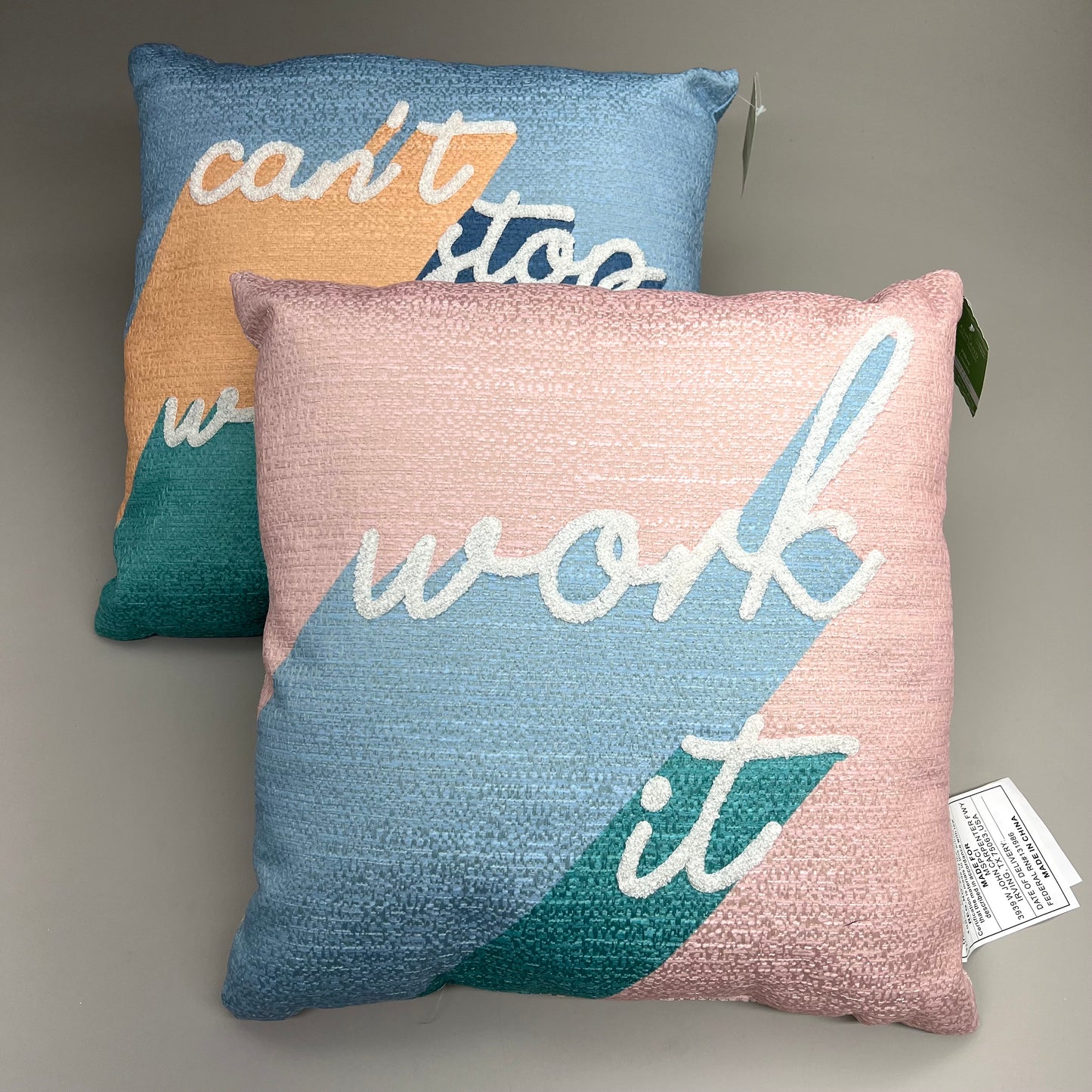 ASHLAND Set of 2 Polyester Decoration Pillows Cant Stop Wont Stop, Work it 734353