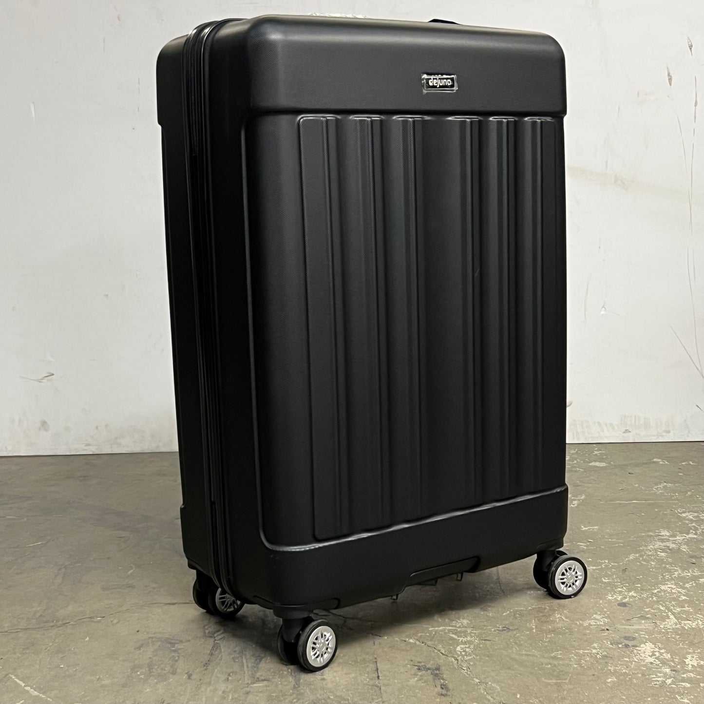 DEJUNO (3 PACK) Light Weight Expandable Spinner Rolling Suitcase Set BLACK