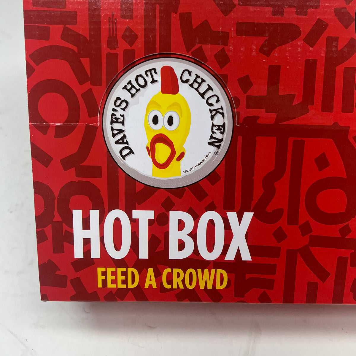 ZA@ DAVES HOT CHICKEN  (50 PACK) Catering Boxes  13.5"x9"x5" Red/Yellow (A-Is)