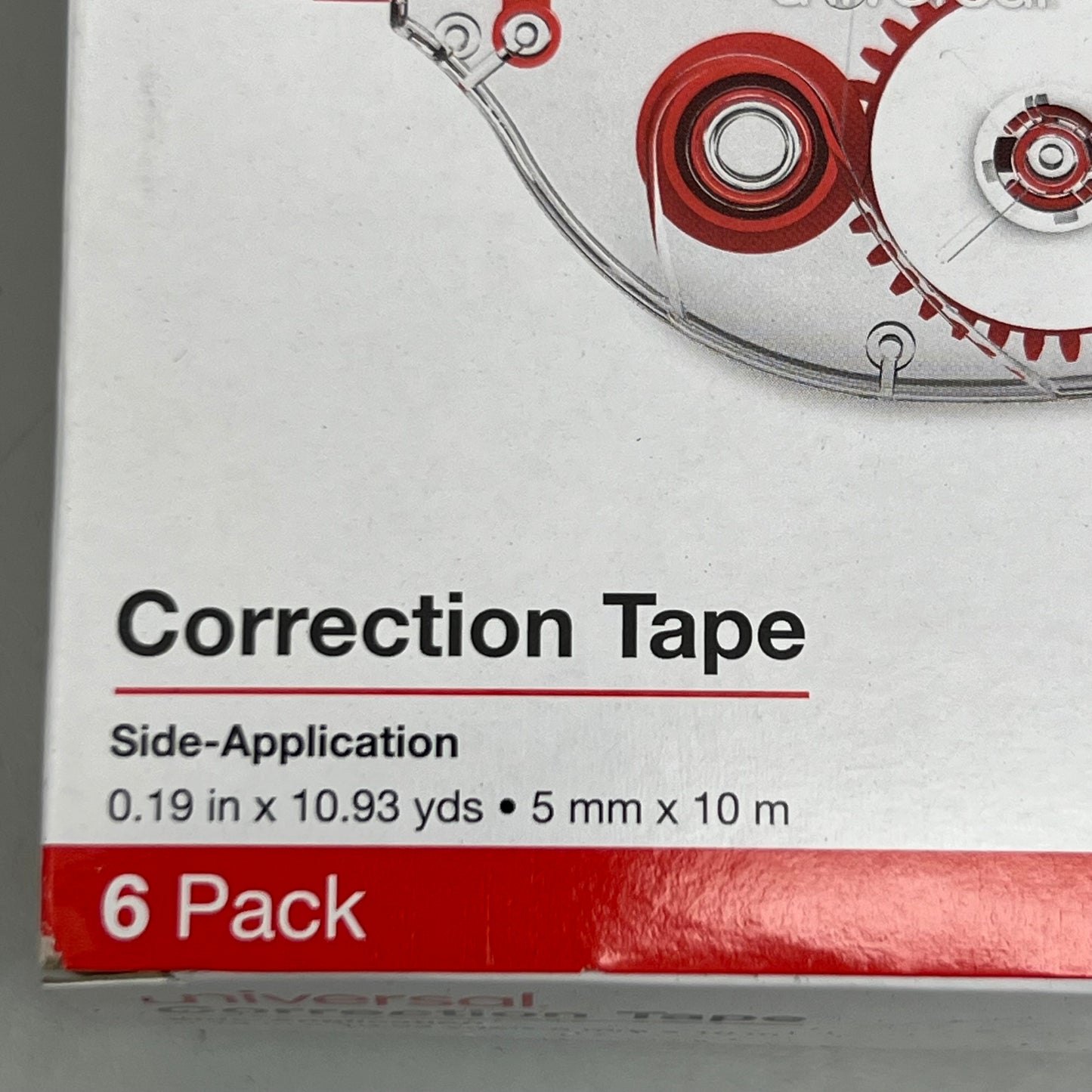 UNIVERSAL Correction Tape (6-PK) Side Application UNV75610 5mm x 10.93yd