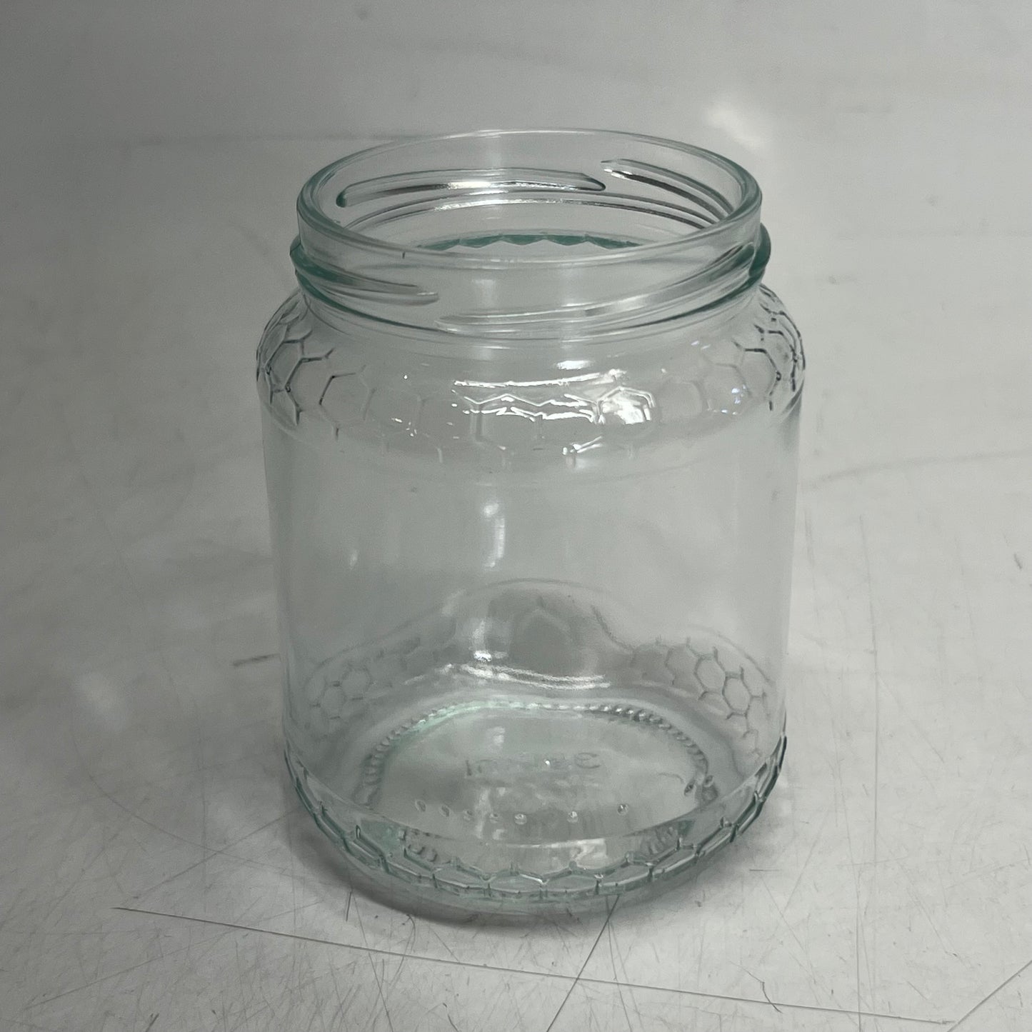 ZA@ GLASS VERRE (12 PACK) Round Glass Honey Jar 13 oz. Clear A