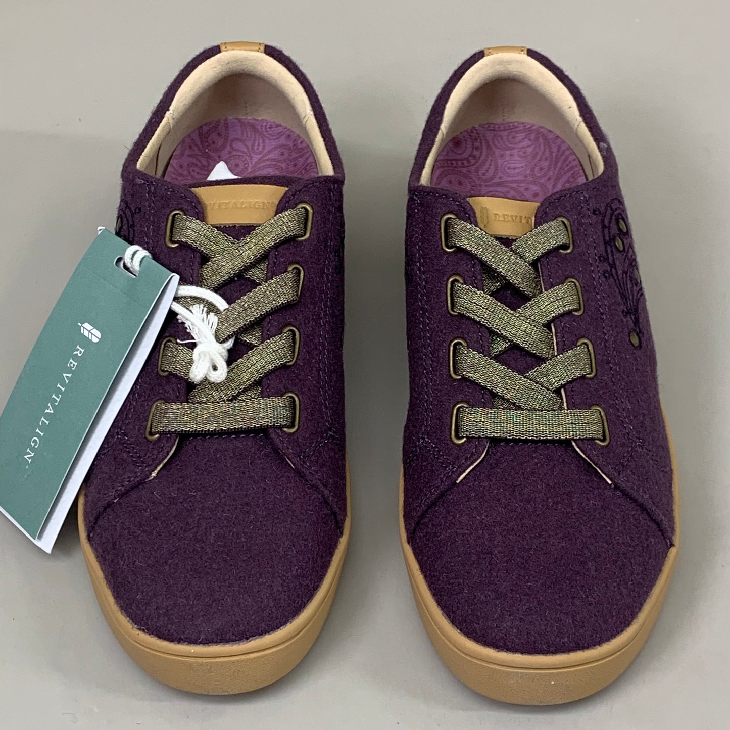 ZA@ WACO Malibu Sparkle Genuine Leather Elastic Laces Womens Sz 10B Vintage Violet A612797