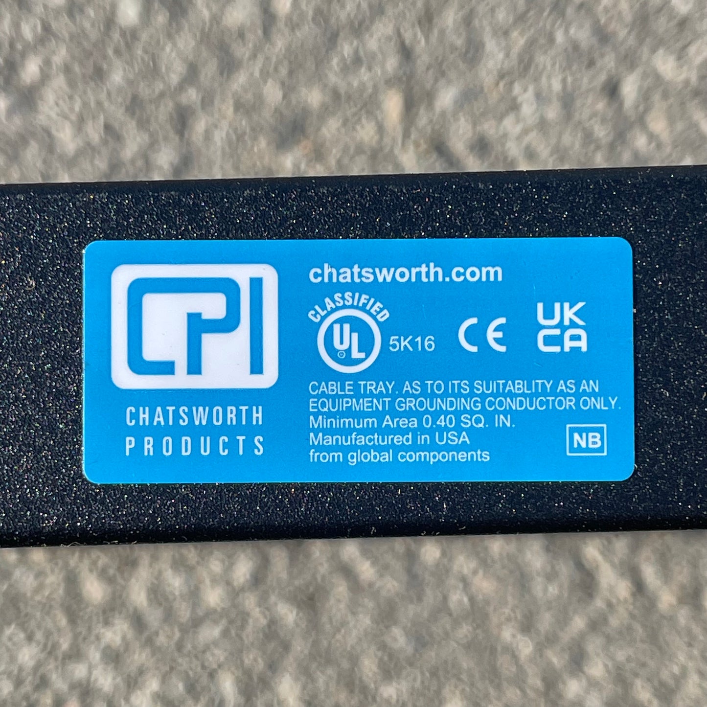CHATSWORTH Universal Cable Runway 105”x18” Black