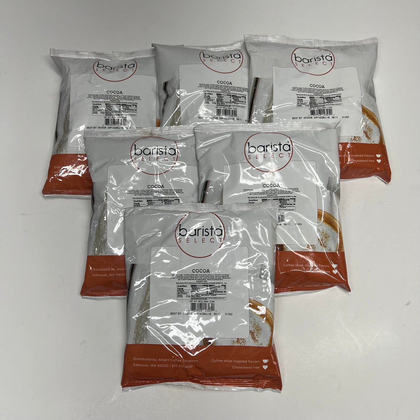 BARISTA SELECT (6 PACK) Cocoa Rich Creamy Hot Chocolate Flavor 32 Oz BB 05/28