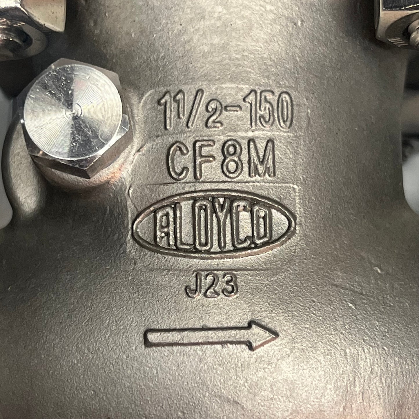 ALOYCO CF8M Swing Check Valve Class 150 316/PTFE Trim  1-1/2" Chrome 377