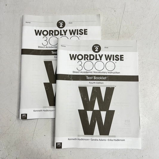 WORDLY WISE 3000 (2 PACK) Direct Academic Vocabulary Instruction Test Booklet 4th Ed