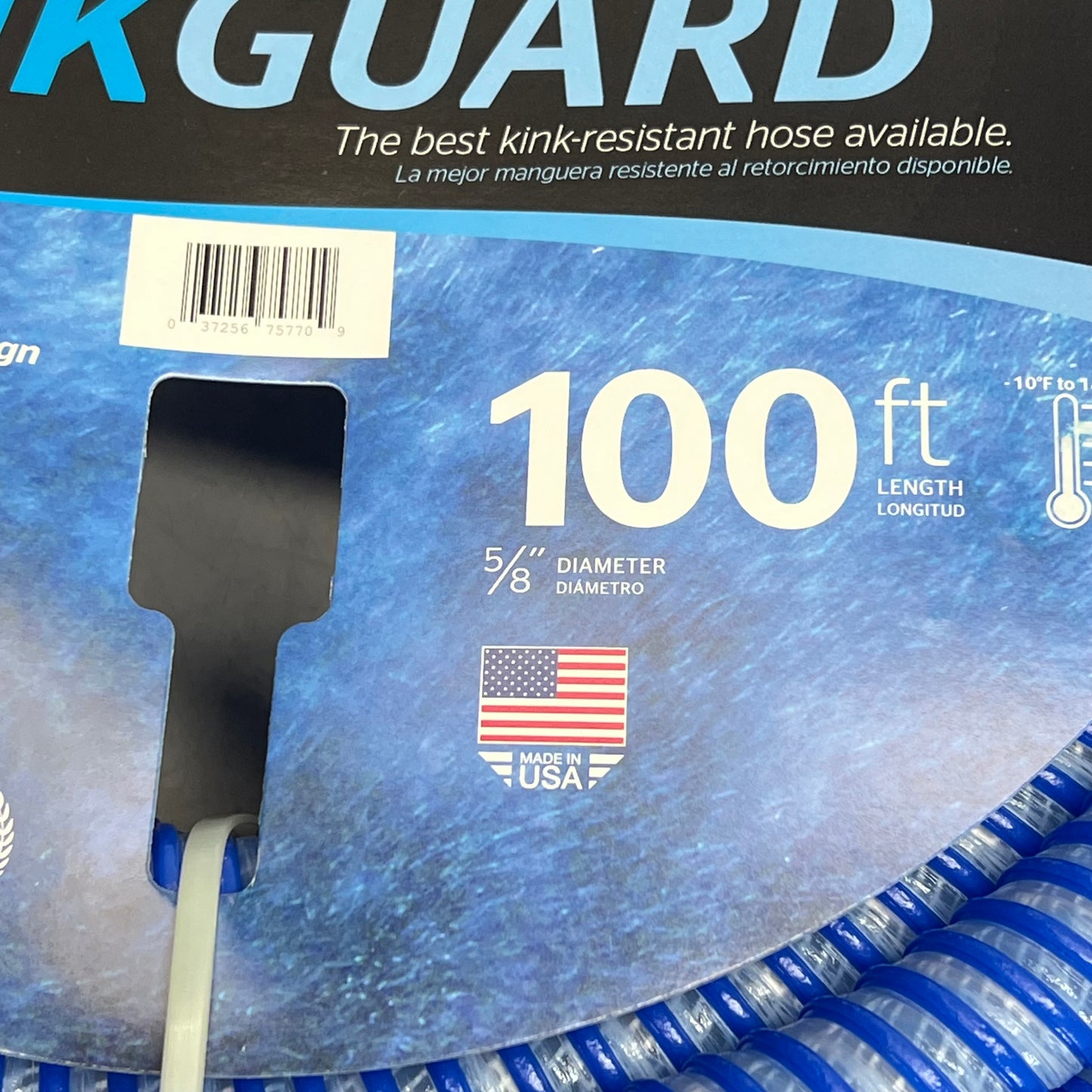 CONTINENTAL Flexible Kinkguard Garden Hose 5/8" ID Dia 100' Blue 589101020260|14