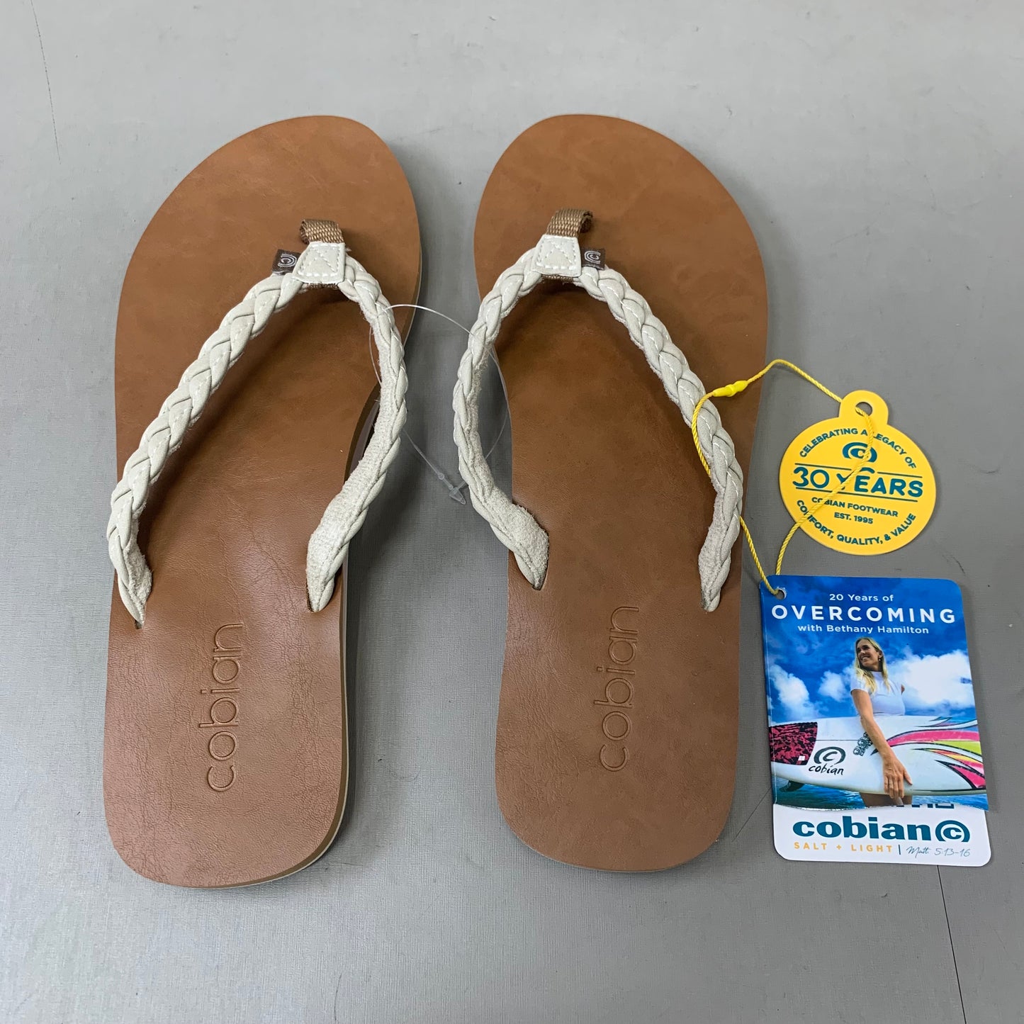 COBIAN Braided Pacifica Sandals Women's SZ 10, EU 41 Cream BBP23-110-10