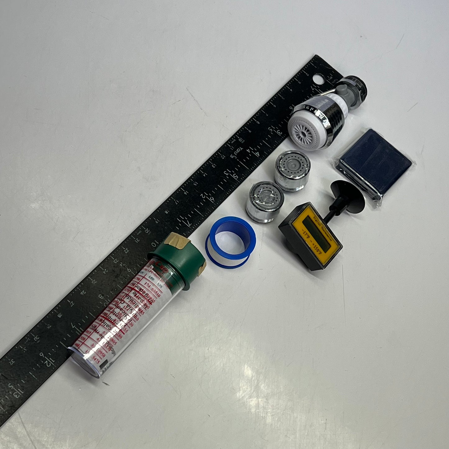 AM CONCERVATION Shower Head, Faucet, Drip Cup & Thermometer Kit Polished Chrome