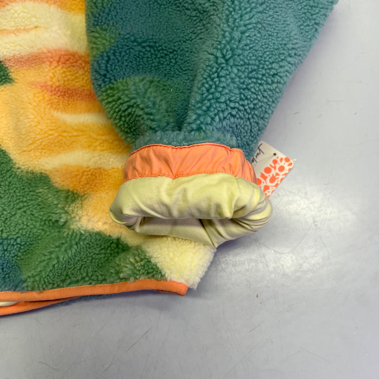 FREE PEOPLE Fluffy Half Button Rocky Ridge Pull Over Women's Sz L Tulip Pink