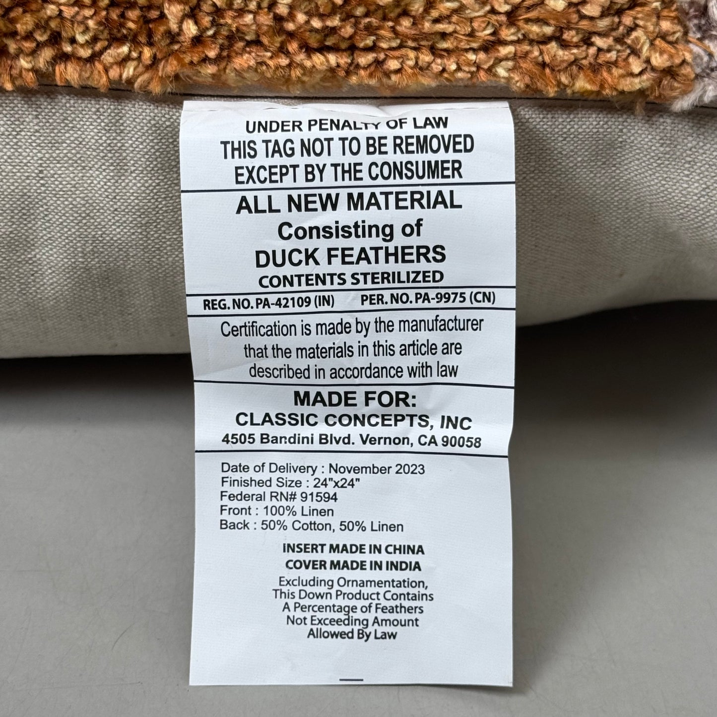 VILLA 24"x24" RN Lanier Decorative Throw Pillow Orange Spice Multi