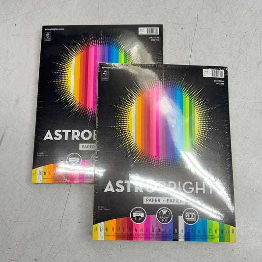 ASTROBRIGHTS (2 PACK, 200 SHEETS EACH) Colored Paper 8.5" X 11" 24lb Multicolor