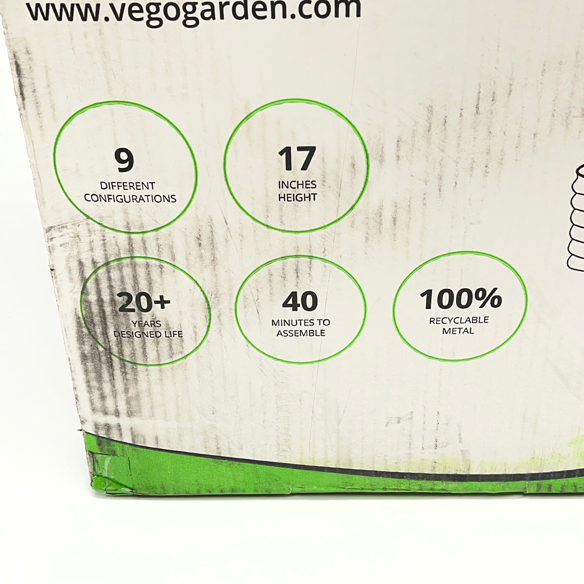 VEGO GARDEN Large Modular Metal Raised Garden Bed Kit 17" Pearl White VB9N117W