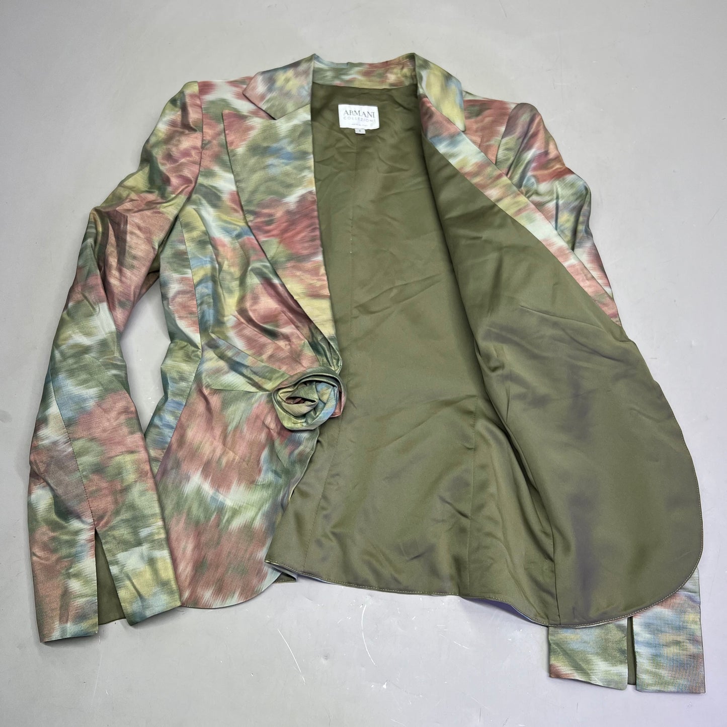ARMANI COLLEZIONI Floral Print Blazer w/ Button Rose Women's Sz 4 (Pre-Owned)