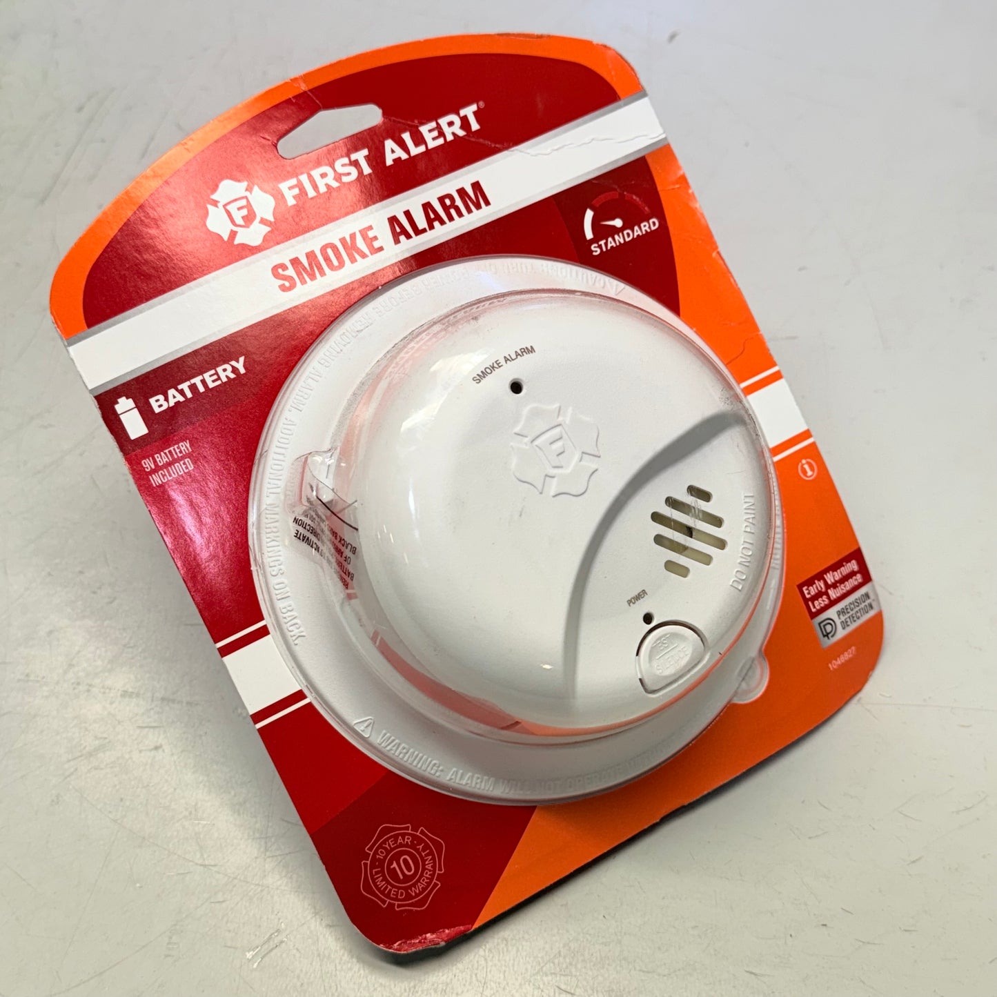 FIRST ALERT Battery-Operated Ionization Smoke Alarm White 1046827