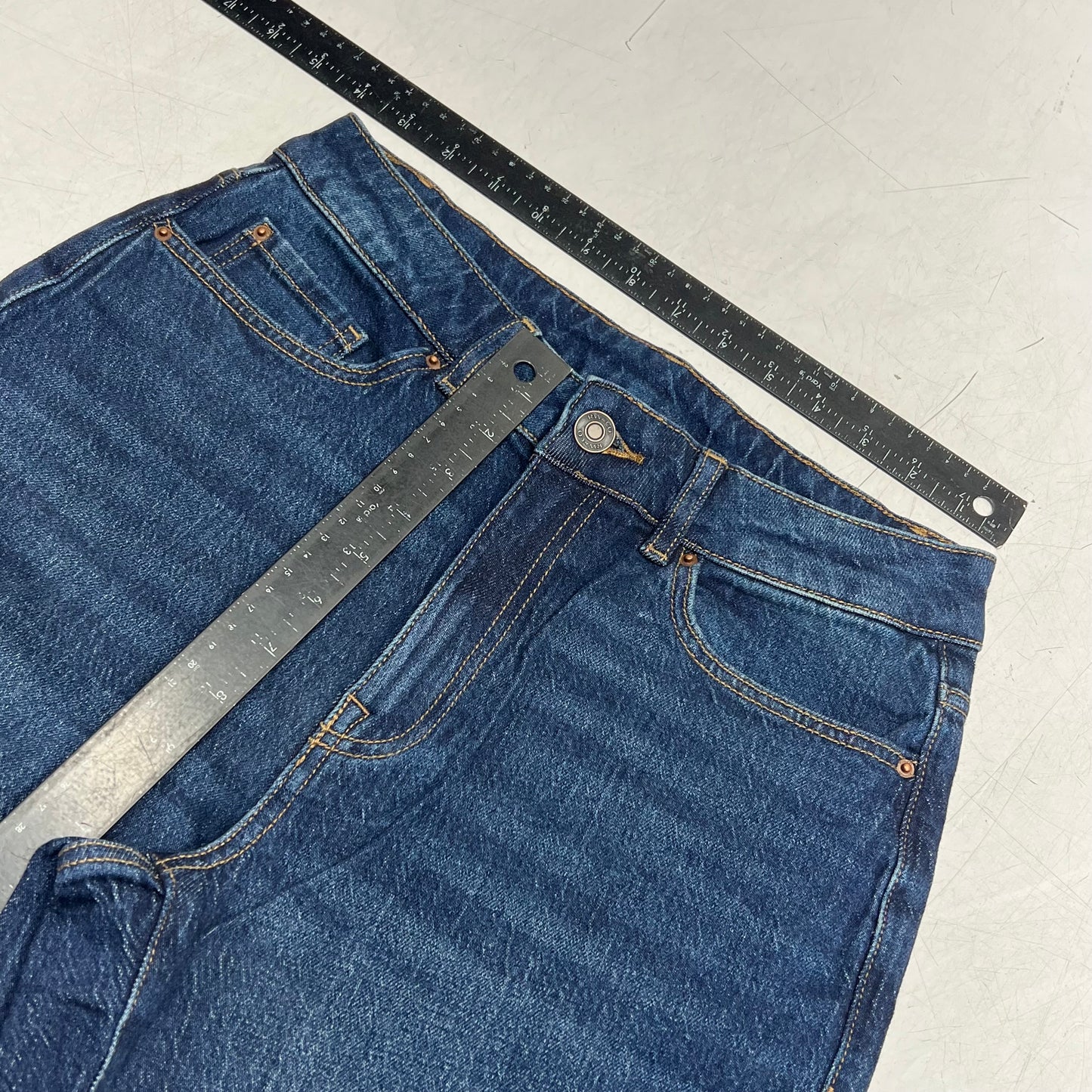 RW & CO High Rise Fit Wide Leg Jeans  Women's Sz 27 Dark Sapphire 490024