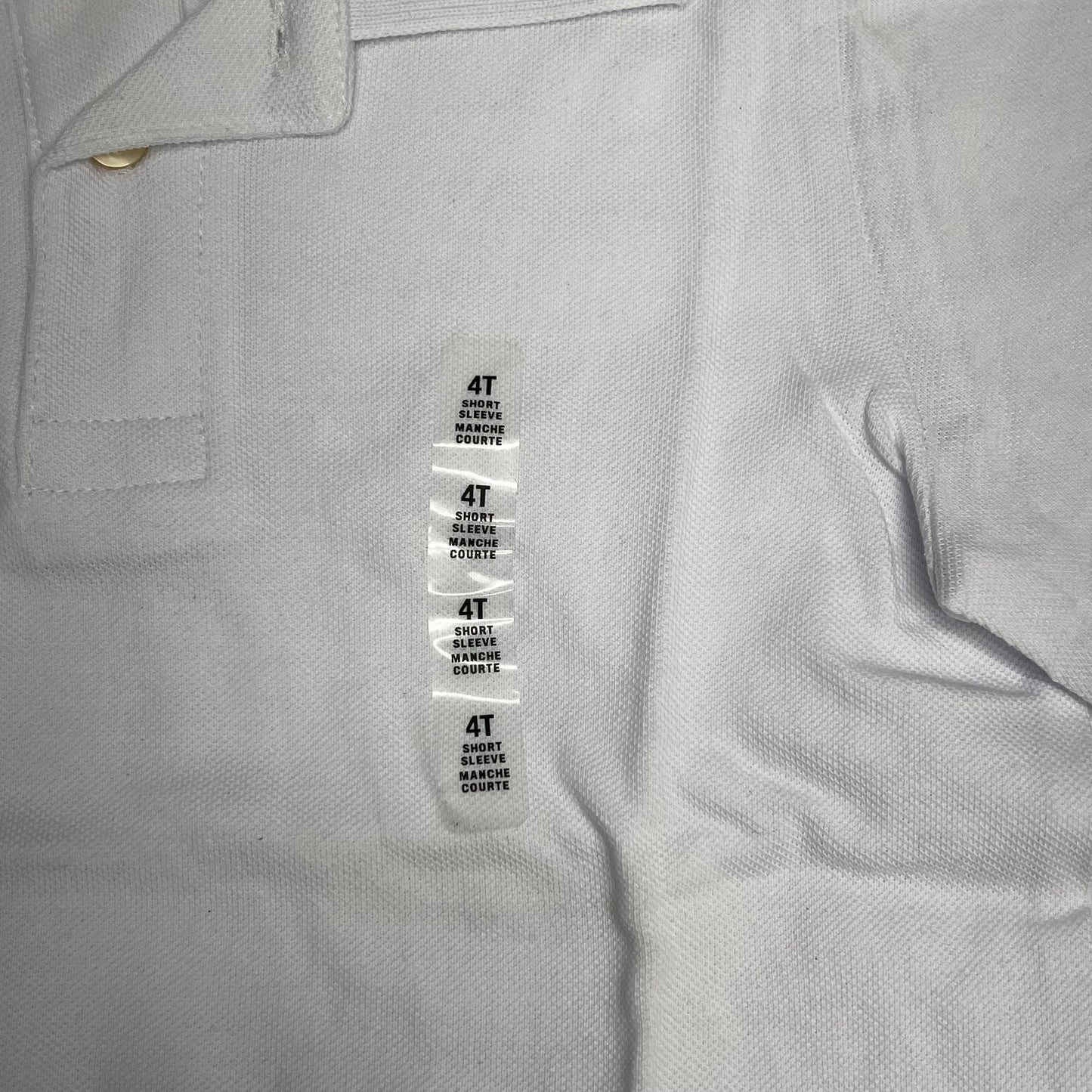 ZA@ THE CHILDRENS PLACE Uniform Soft Pique Polo Shirt 100% Cotton Boy's Sz 4T White (As-Is)