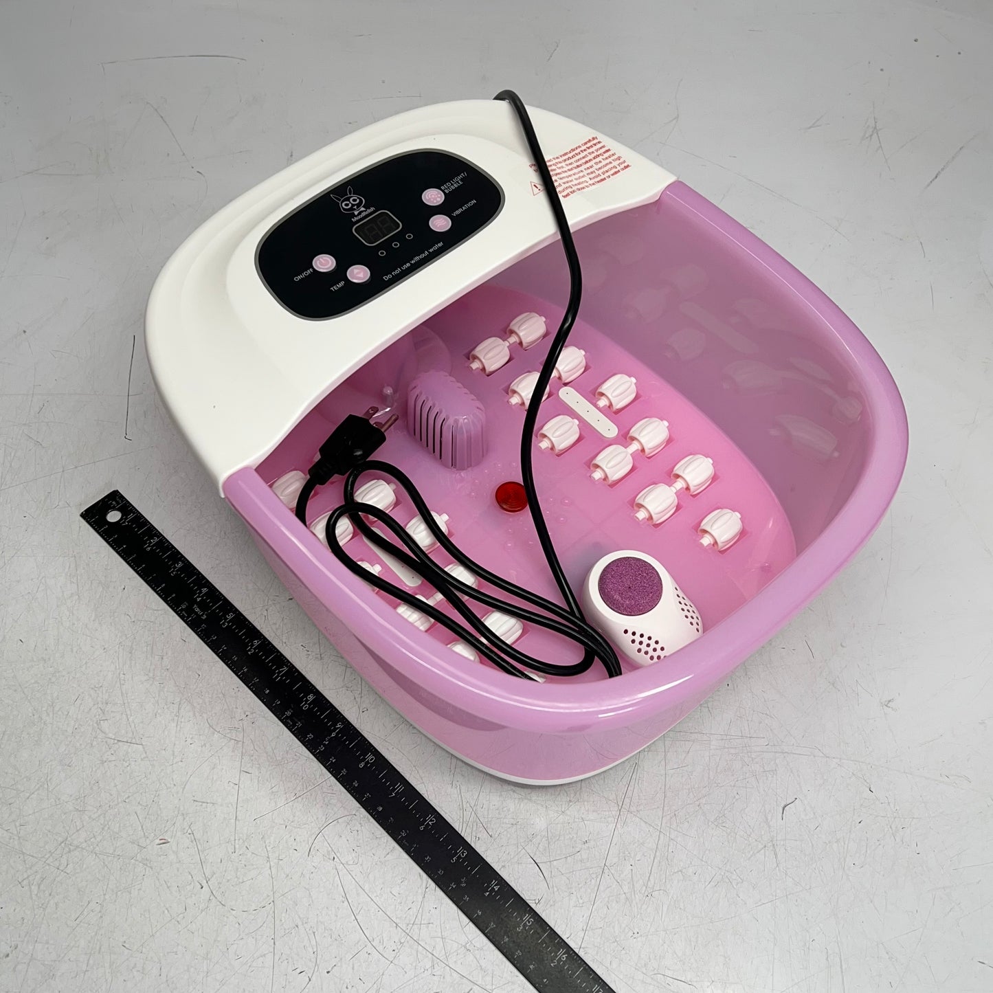 MOOD RELISH Foot Spa Bath Shiatsu Massage, Vibration & Red Ight Pink MM-20M-2