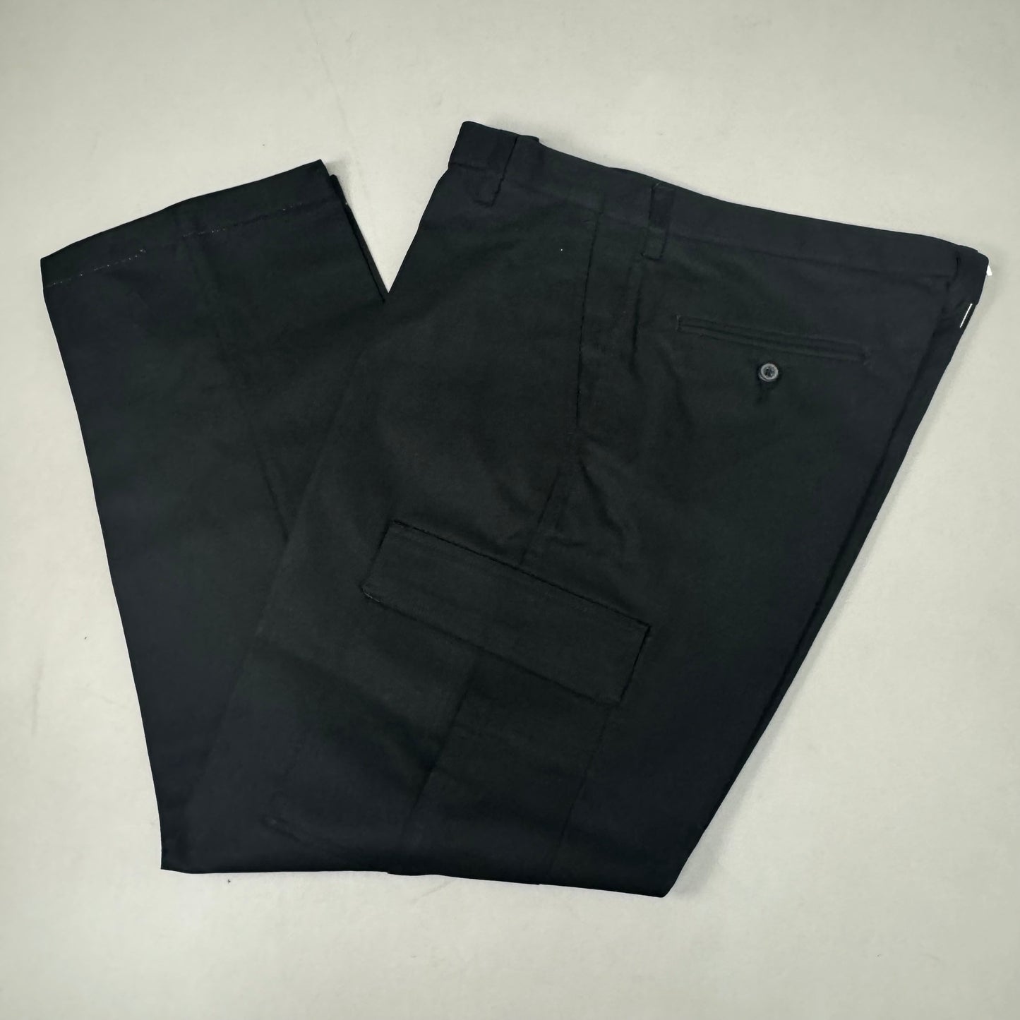 EDWARDS Button Closure Flat Front Cargo Work Pants Men's 34X34 Black 2575-O10