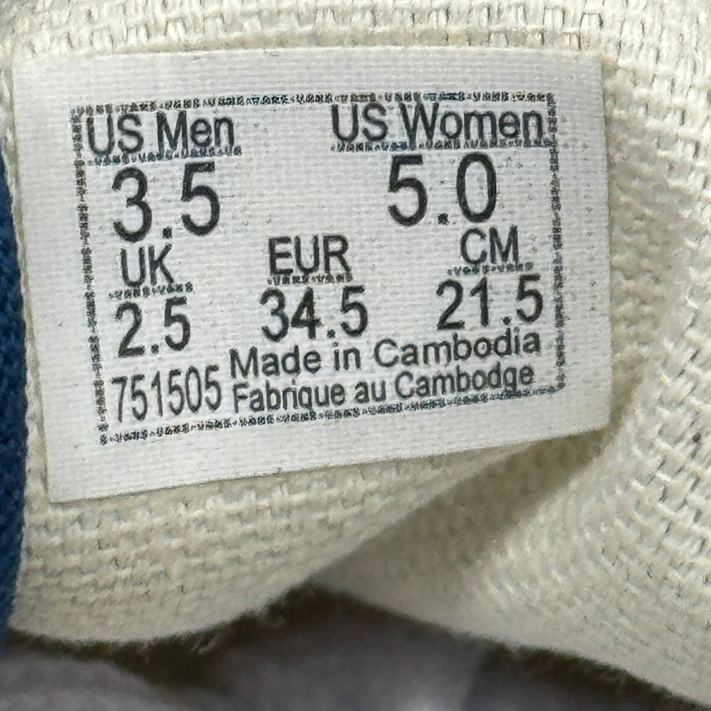 VANS Animal Classic Zebra Slip-On Sneakers Women's Sz 5.0 Men's 3.5 Blue/Black