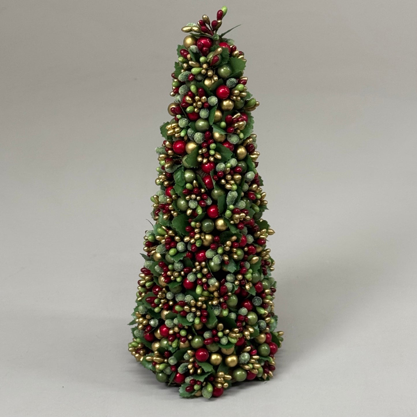 RAZ IMPORT (SET OF 2) Beaded Berry Cone Christmas Tree Decoration 12" 4410113