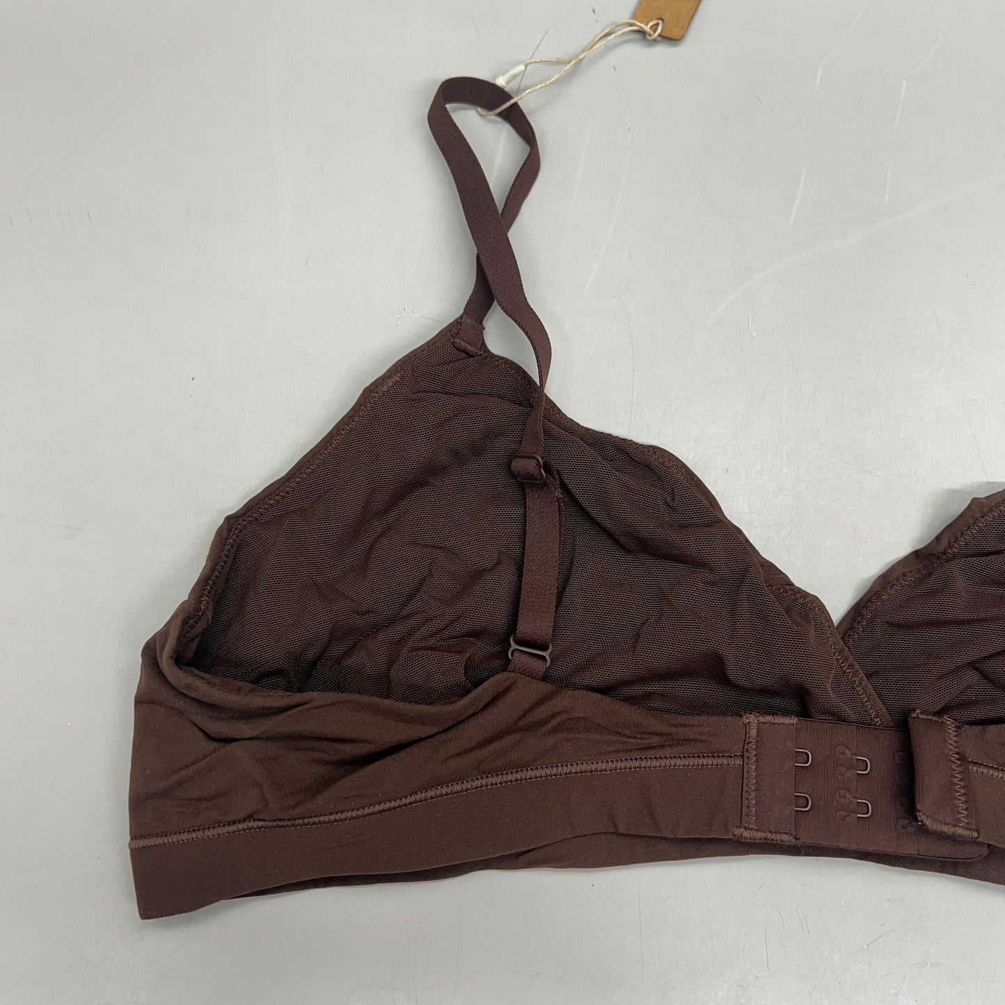 SKIMS Triangle Bralette 2-Ply Mesh w/ Supportive Stretch Women's Sz XL Cocoa