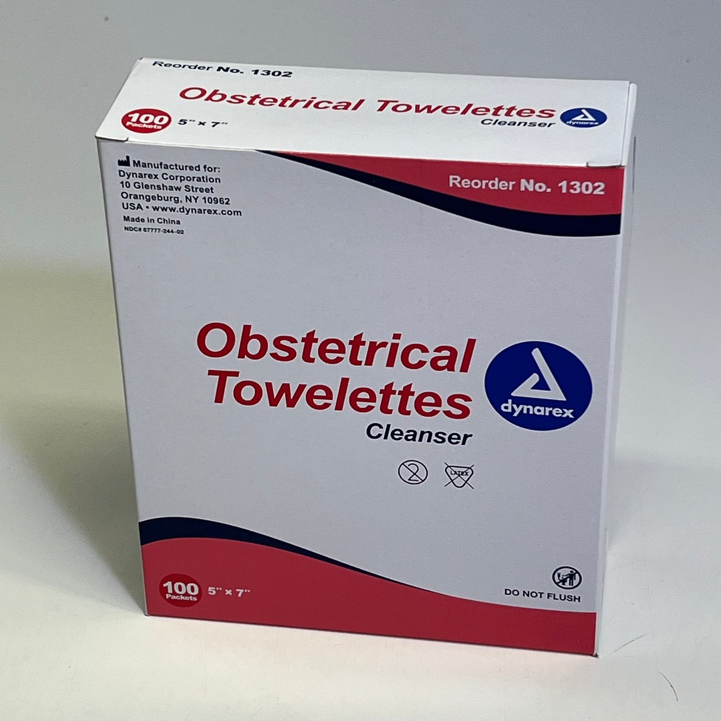 ZA@ DYNAREX (5 PACK, 100 EACH) Obstetrical Cleansing Towelettes 5"x7" White 1302 BB 03/29 C