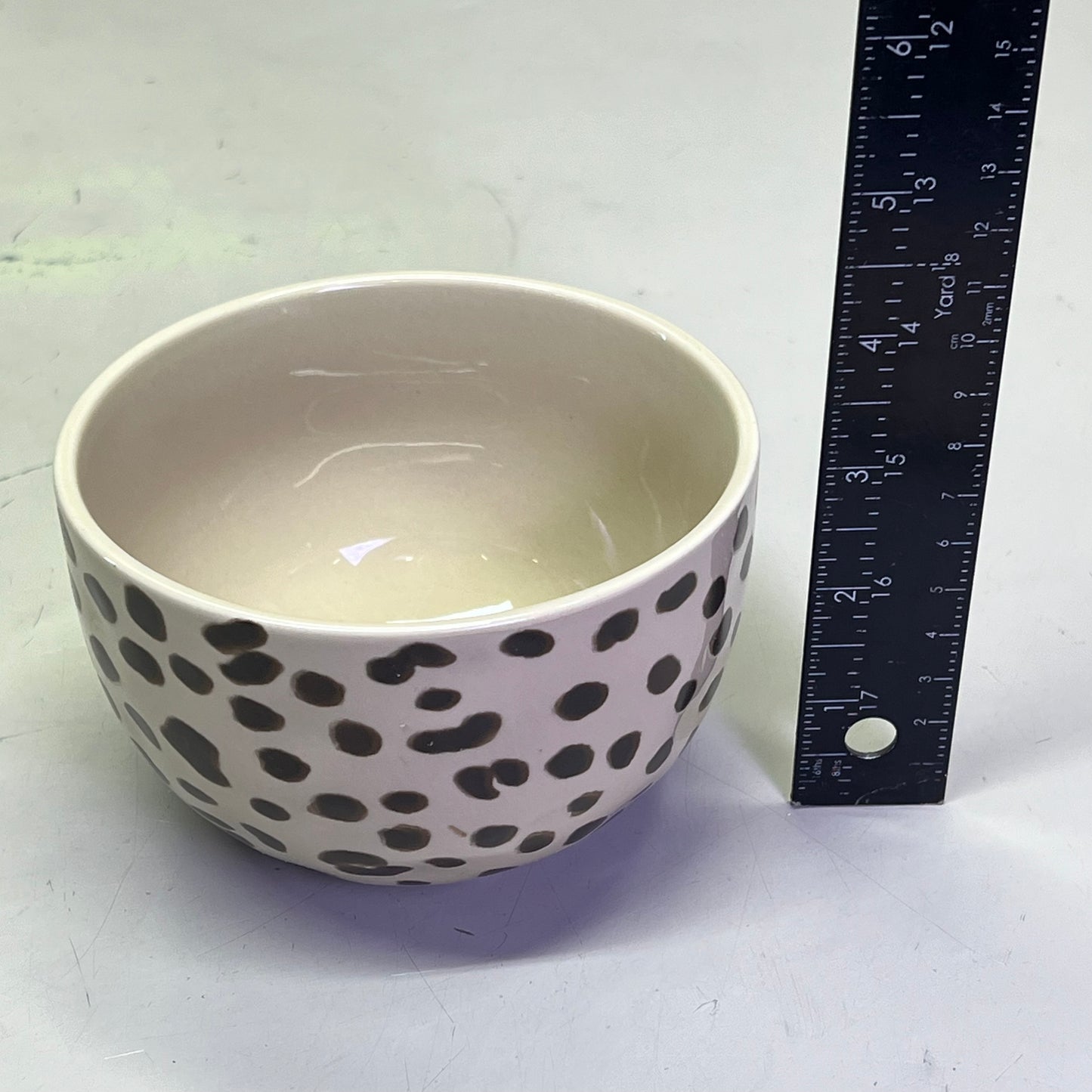 CREATIVE CO-OP Stoneware Bowl Set Animal Print Decal 4 Styles 4-3/4"  DG0442A