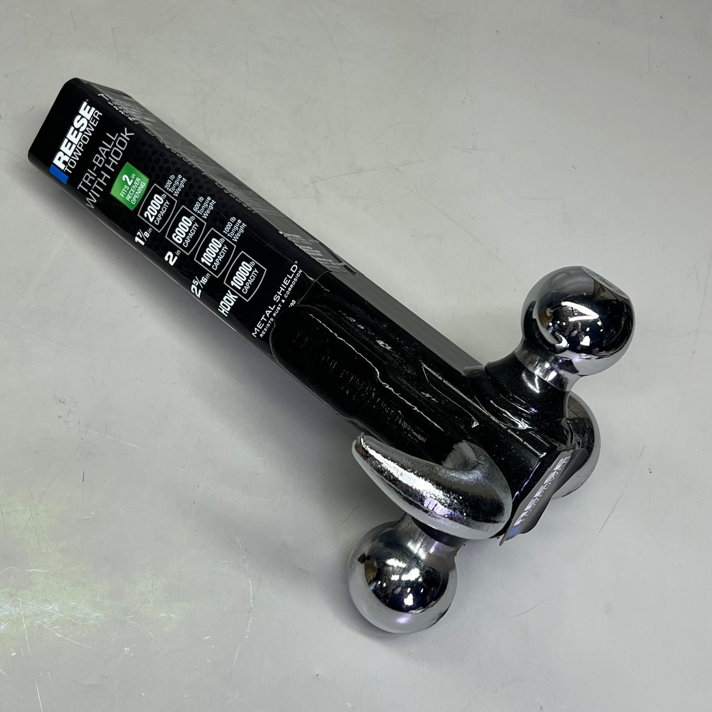 REESE TOWPOWER Tri-Ball w/ Hook Fits 2" Square Receiver Universal Fit 7031400