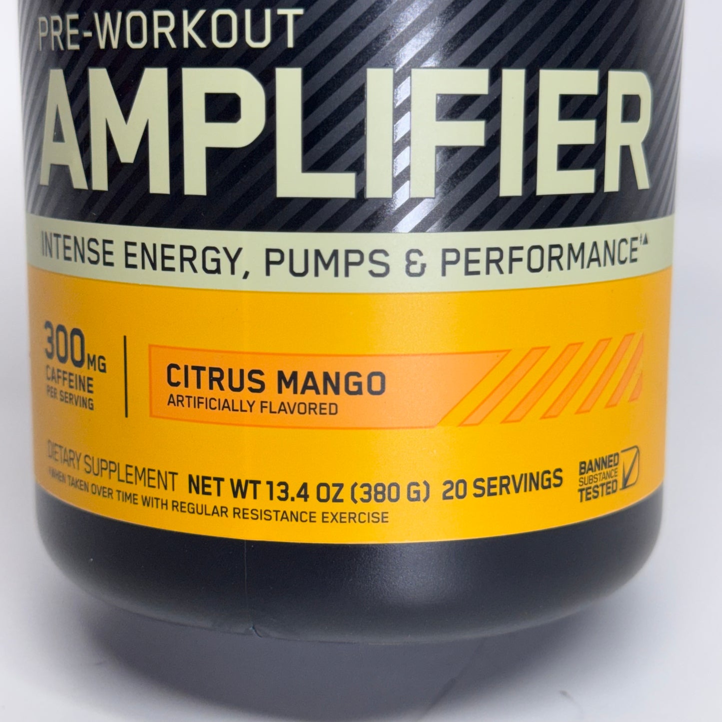 OPTIMUM NUTRITION Pre-Workout Amplifier, Citrus Mango 13.4oz 20 Servings BB 11/26